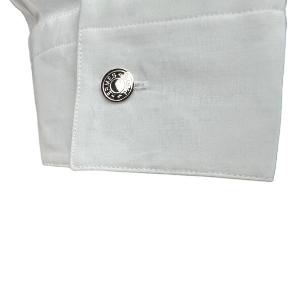 Hermes New Authentic Men's Layer Effect White Party Shirt 16/41 Made in France - Picture 8 of 10